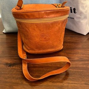 Vintage Il Bisonte Caramel Leather Crossbody